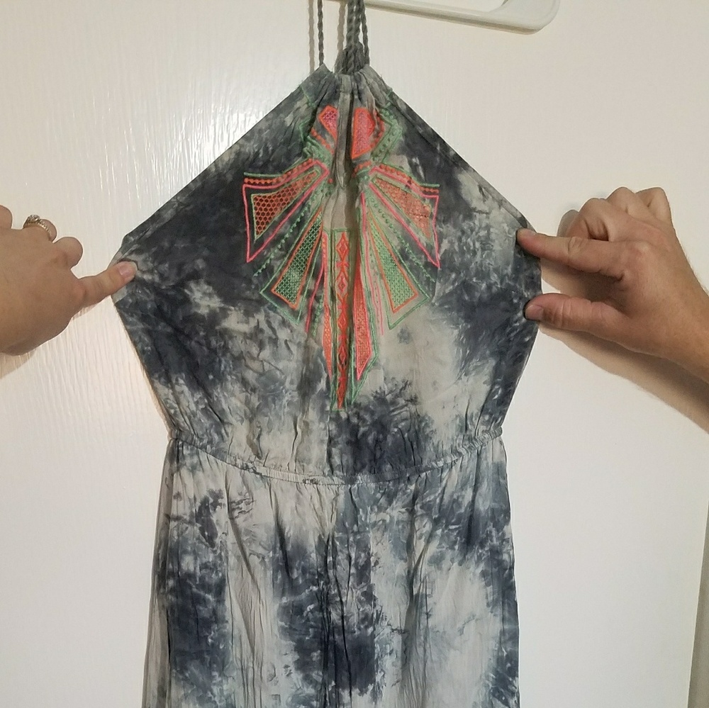 Flying Tomato blue and white tie dye maxi dress